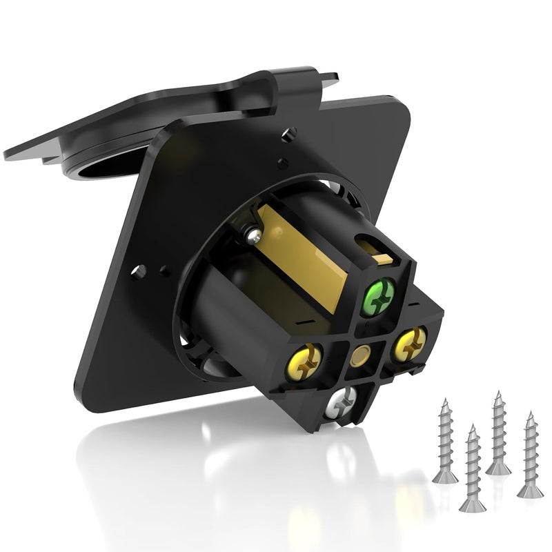 HYDUUU NEMA 14-50 Outlet 50 Amp 4 Prong Receptacle Dustproof 240 Volt Industrial Grade for RVs, EVs, UL Listed - Image 3